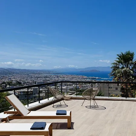 Villa City View - Heated Pool & Gym - Majestic Views - 5 Min Drive From Center Chania  Exterior foto