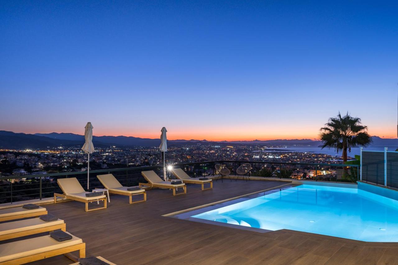 View - Heated Pool & Gym - Majestic Views - 5 Min Drive From Center Villa La Canea